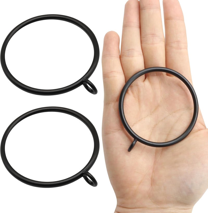 Bivethoi 28 Pack Metal Curtain Rings, with Eyelets Curtain Rings 2 Inch Inner Diameter Drapery Rings, Black Curtain Rings for Curtain Rods - Image 5